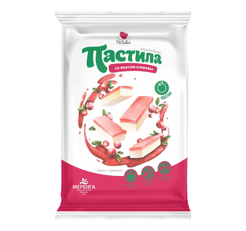 two-layer cranberry-flavored pastila "Po Lubvi"